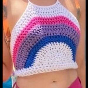 PRIDE Bisexual pride crochet top size small